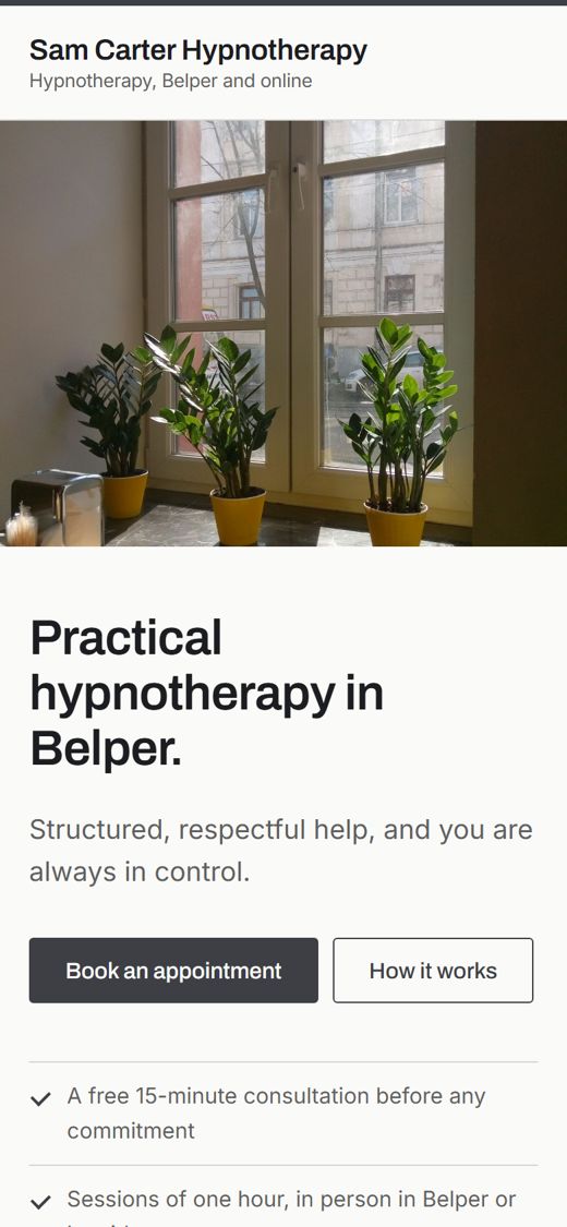 The Consulting Rooms design on a phone